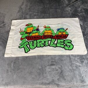 Vintage 1990 Pillowcase TEENAGE MUTANT NINJA TURTLES Double Sided Mirage Studios